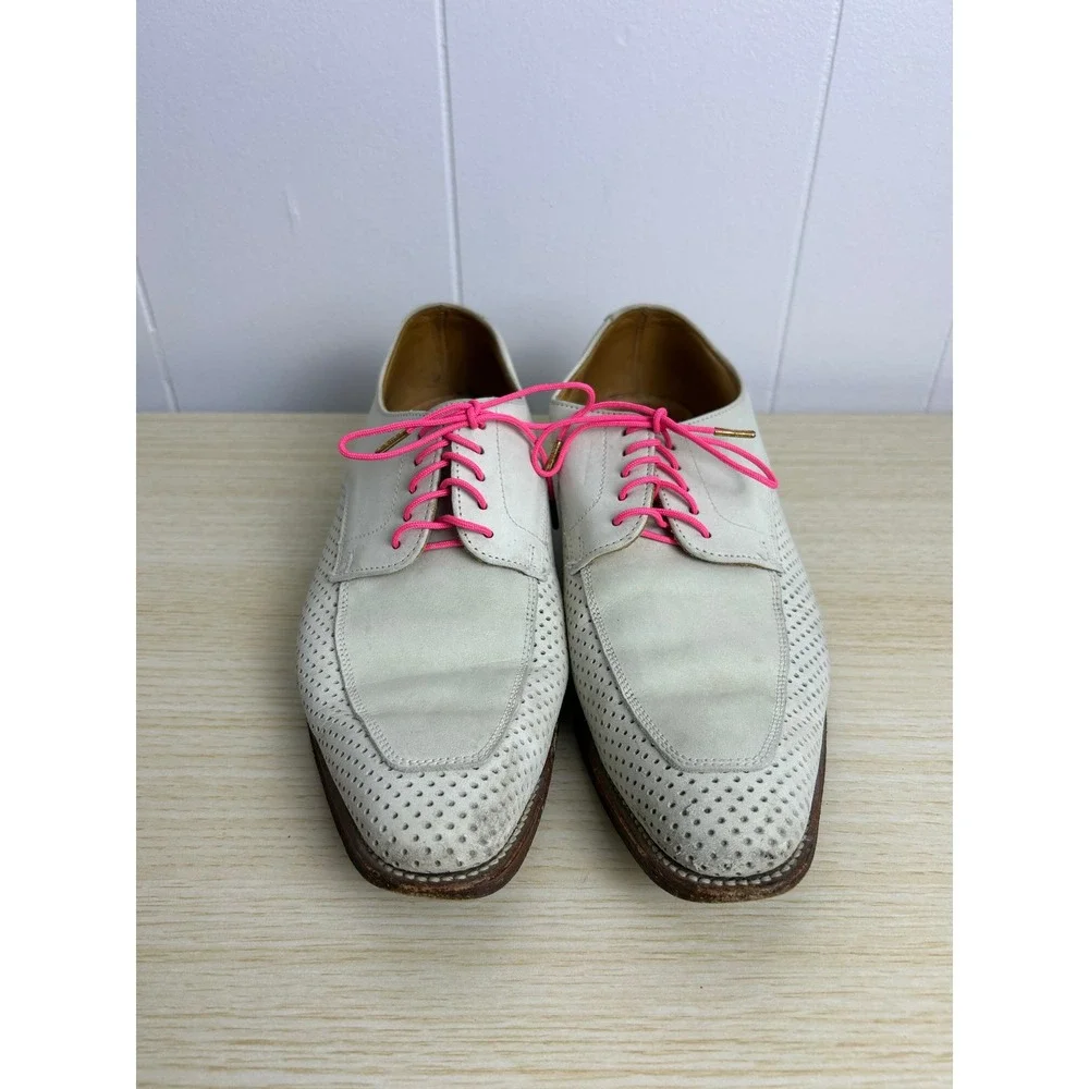 VTG Peal & Co‎ Brooks Brothers Men Dress Shoes 9D White Wingtip Oxfords Leather